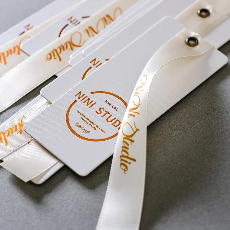 Eyelet Hang tags Paper hang Tags with Ribbon Decorative Hang Tags,Business Hang Tags,High end Hang Tag