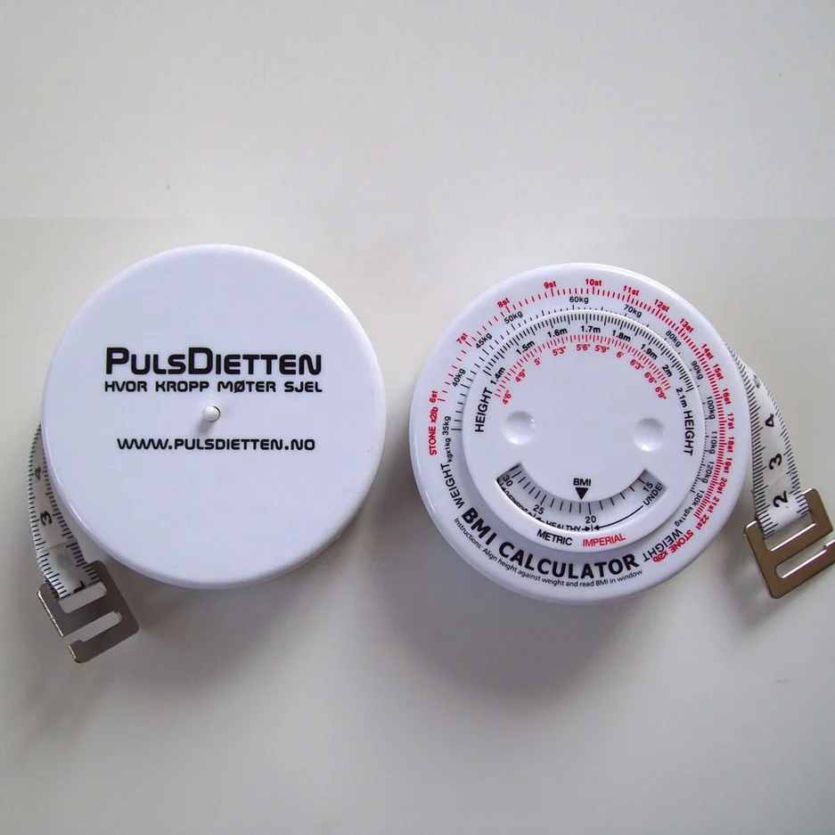 High Quality 150cm Body Mass Index Retractable Measure BMI Calculator Tape for Diet Weight Loss