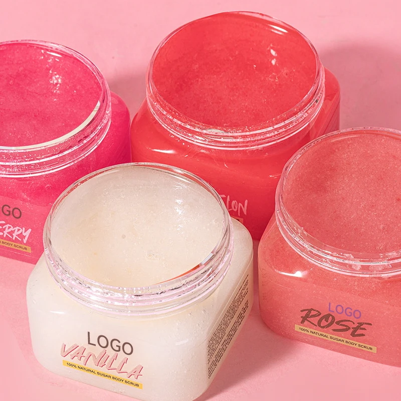 Body Scrub Custom Private Label Organic Strawberry Shea Butter Moisturizing Natural Exfoliating Sugar Whitening Body Scrub