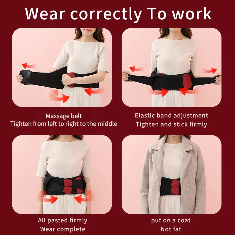 HENGSHI 2023 Hot portable massage mat waist massager belt infrared electric waist heating pads