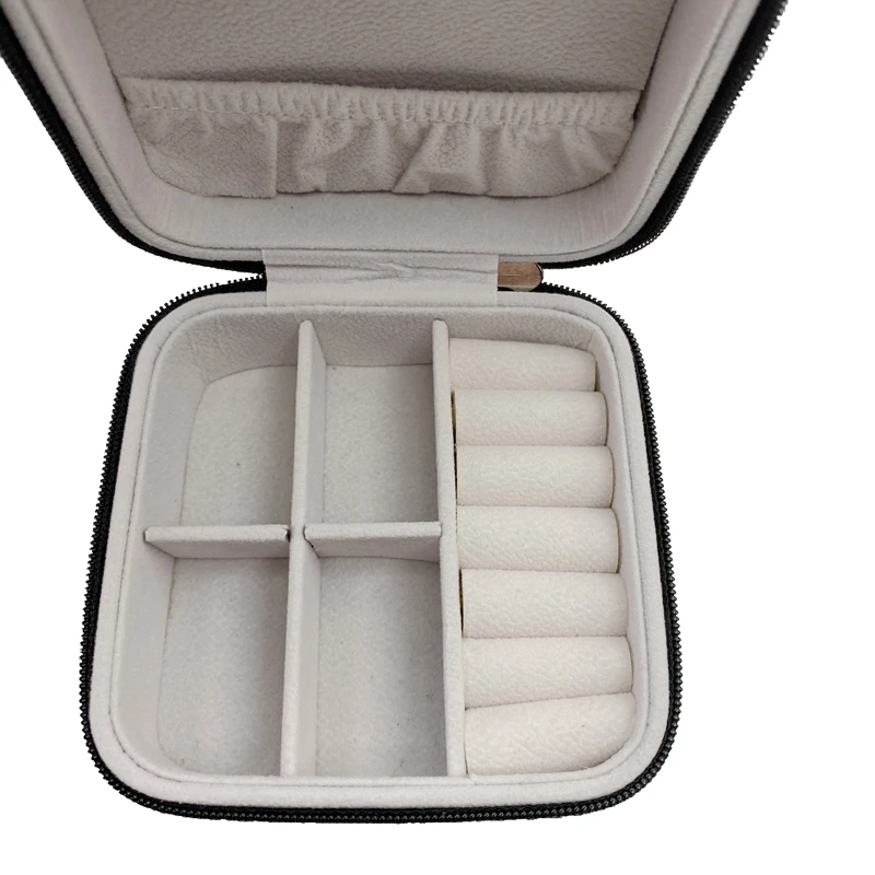 
Black PU leather Square black jewelry packing box with zipper 