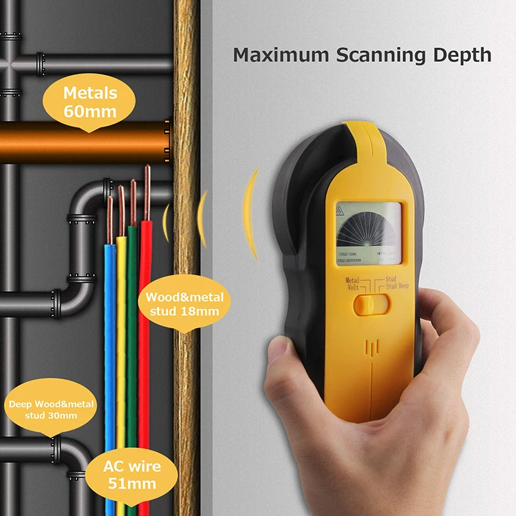 Wood AC Wire Metal Studs Detection 4 in 1 Electronic Stud Sensor Stud Finder Wall Scanner