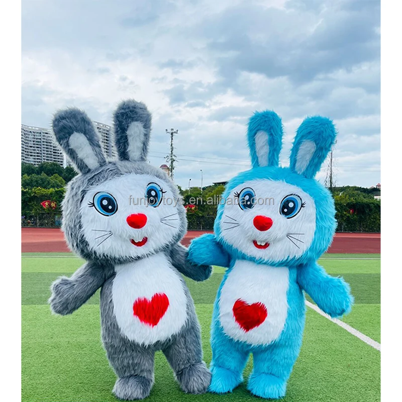 Air Inflatable Rabbit Mascot Furry Bunny Mascot Costume Adult Halloween Cosplay Costumes