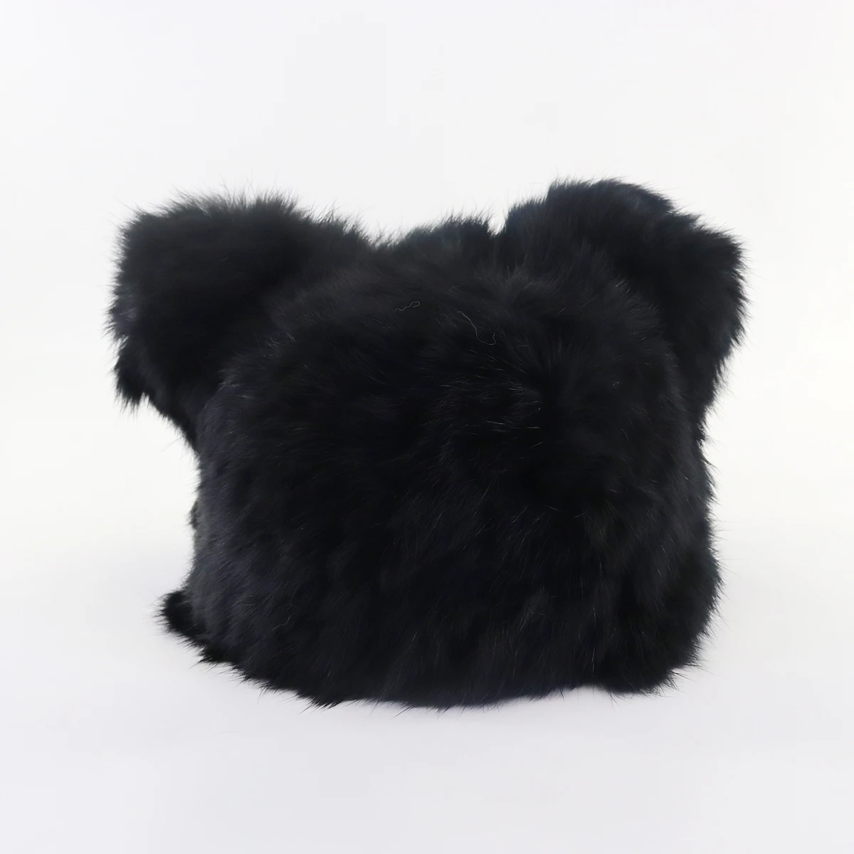 custom Woman Winter Real Rabbit Fur Beanie Hats animal Cat ears warm winter cap for girls drop shipping