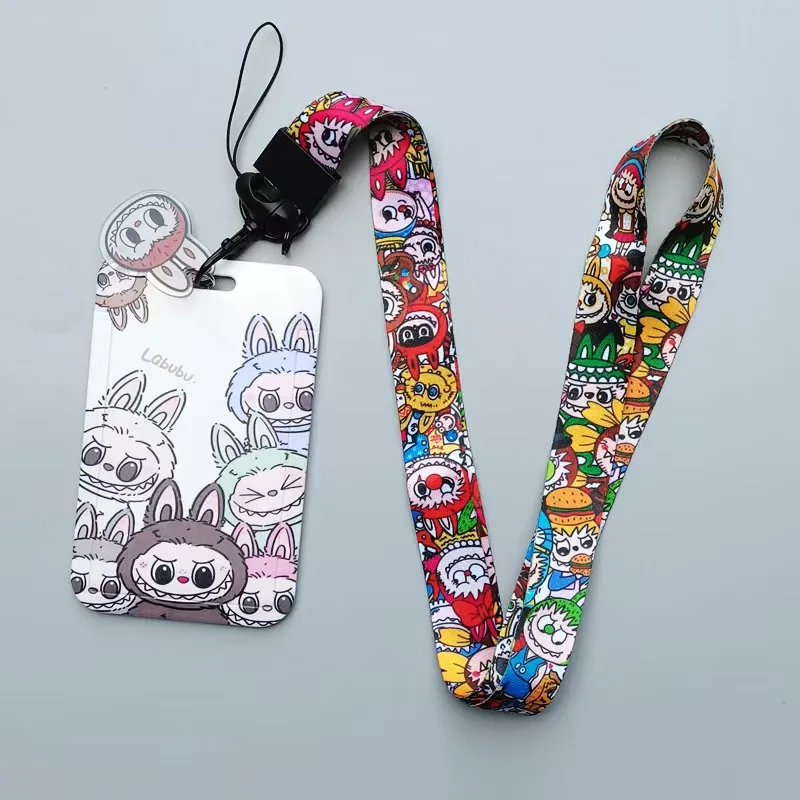 Labubu Labubuka Set Water School Meal Factory Access Card Bus Subway Keychain Hanging Other Key Chains polyester lanyard