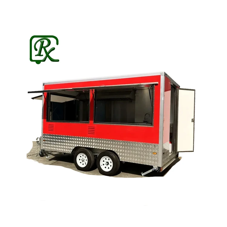 Fully Loaded Foodtruck Food Trailers Mobile Restaurant Container Equipment Water Pumps for Sale Fiberglass Vending Snack