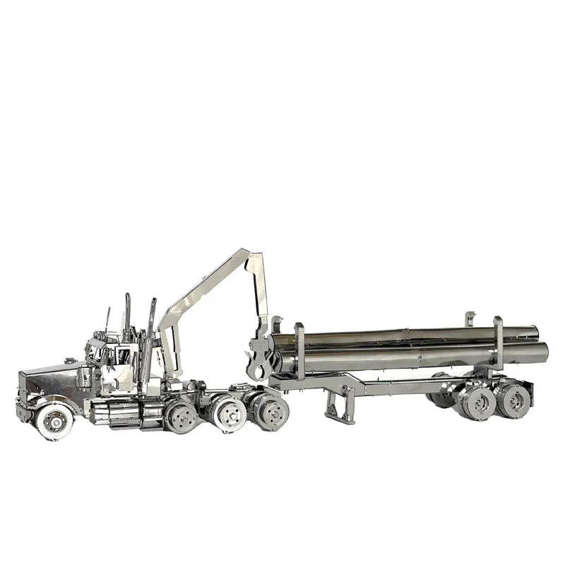 Factory Wholesale Crazy Model 3D All Metal Stainless Steel Model DIY Toy Puzzle Building Blocks Wood Trailer 3D jigsaw puzzles