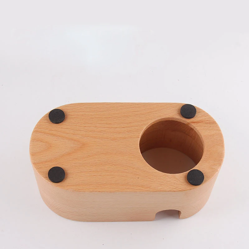 Espresso Tamper Holder Station Wooden Coffee Tamping Station Coffee Filter Tamper Holder Portafilter Mat Stand for 51-58mm