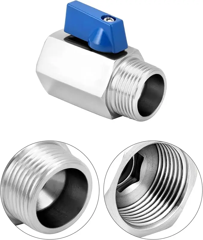 Factory Outlet SS201 SS304 SS316 Female-Male Thread Manual Control Mini Ball Valve For Water Oil Gas