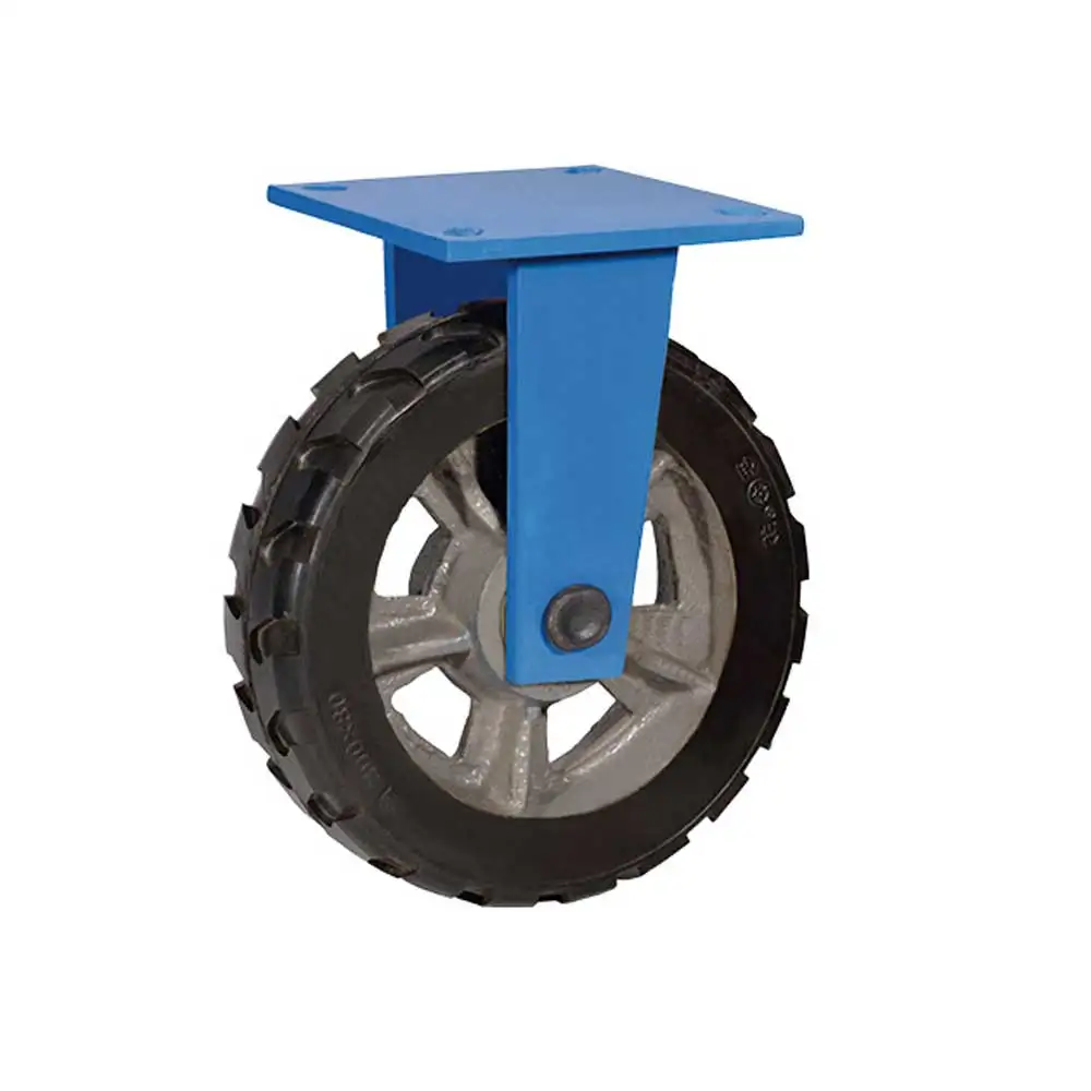 Castor And Wheels 6 inch 8 inch 10 inch 12 inch 14 inch 16 inch Rigid Swivel Solid Rubber Caster Wheel Heavy Duty For Trolley (1600574448595)