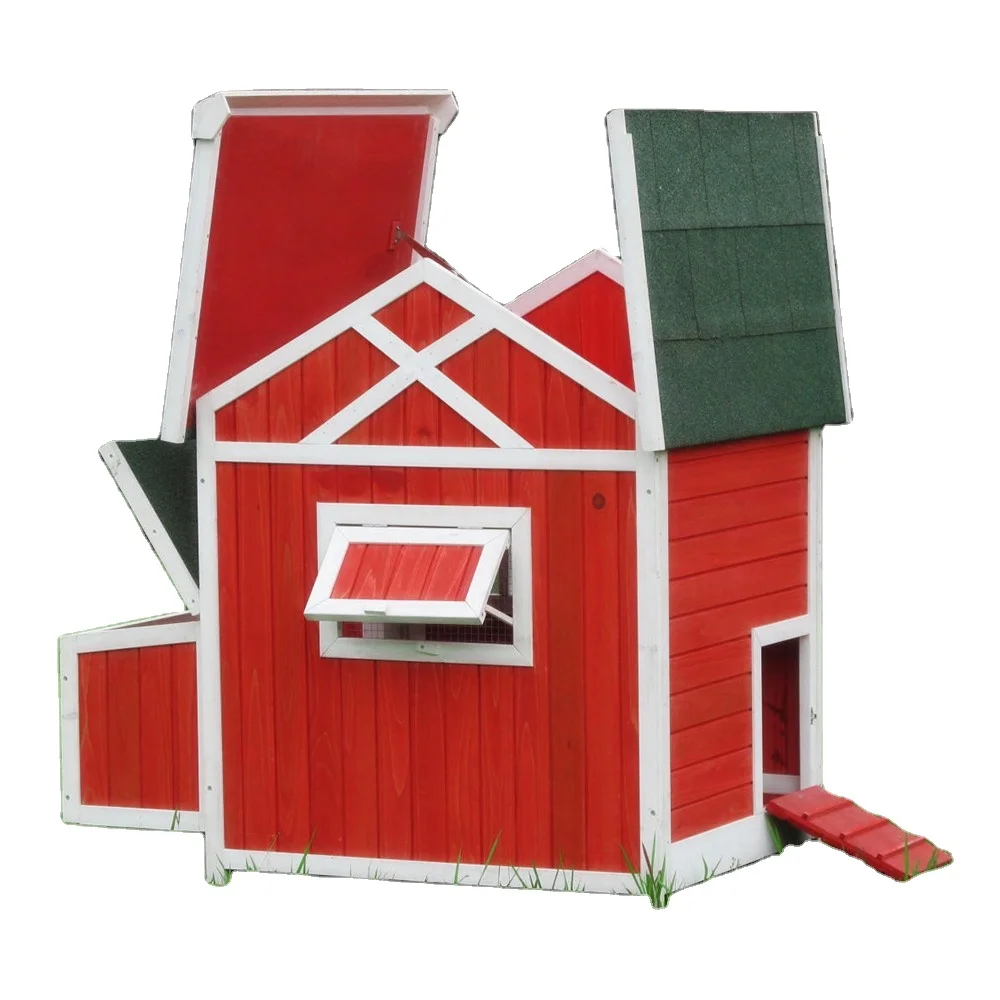 New Wooden Chicken Coop House Outdoor Rabbit Hen Pet Houses Cages With Large Metal Walk In Chicken Run Cages