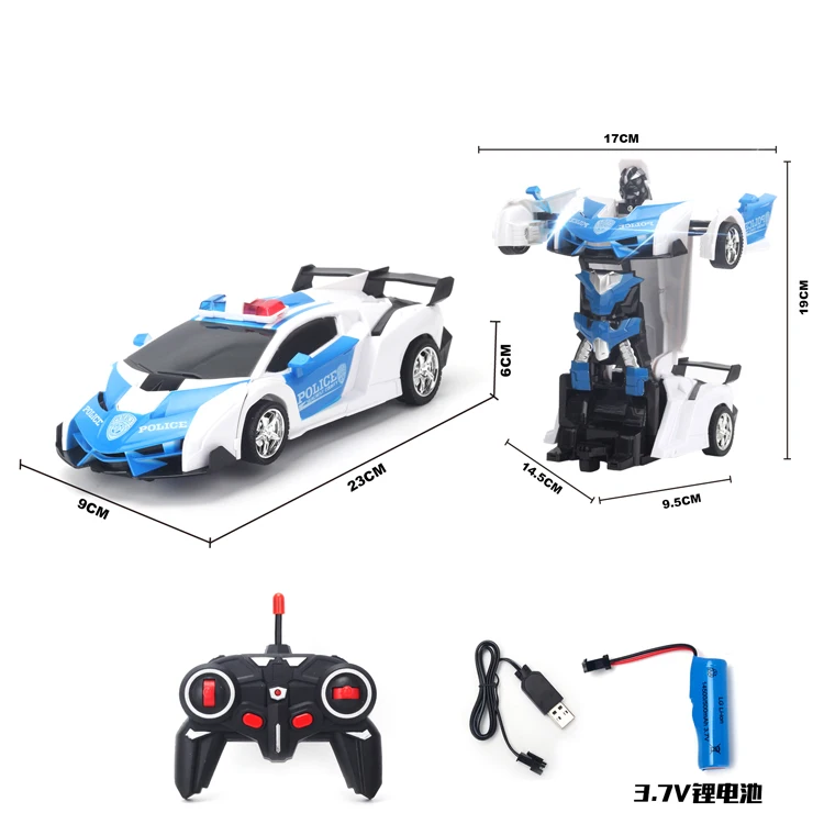 juguetes para ninos 1:18 Remote Control Car Transforming Robot One Button Transformation Toy Car Robots for kids