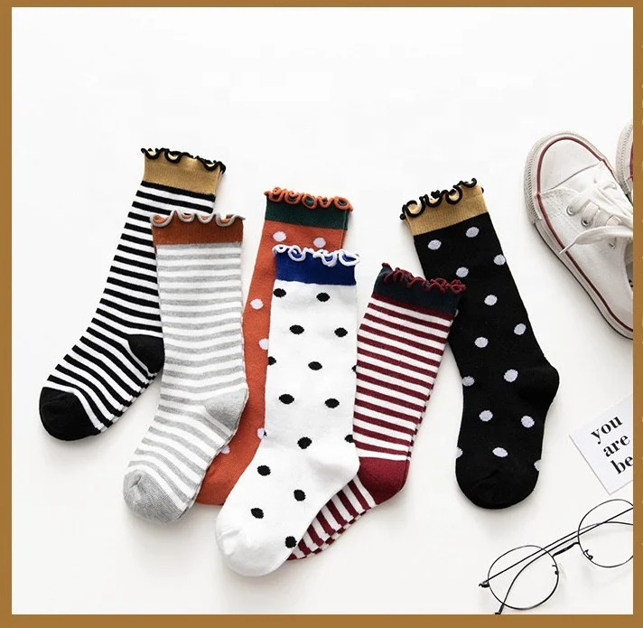 
Custom Fashion Children Toddler Kids Cotton Crew Tube Socks For Girls 