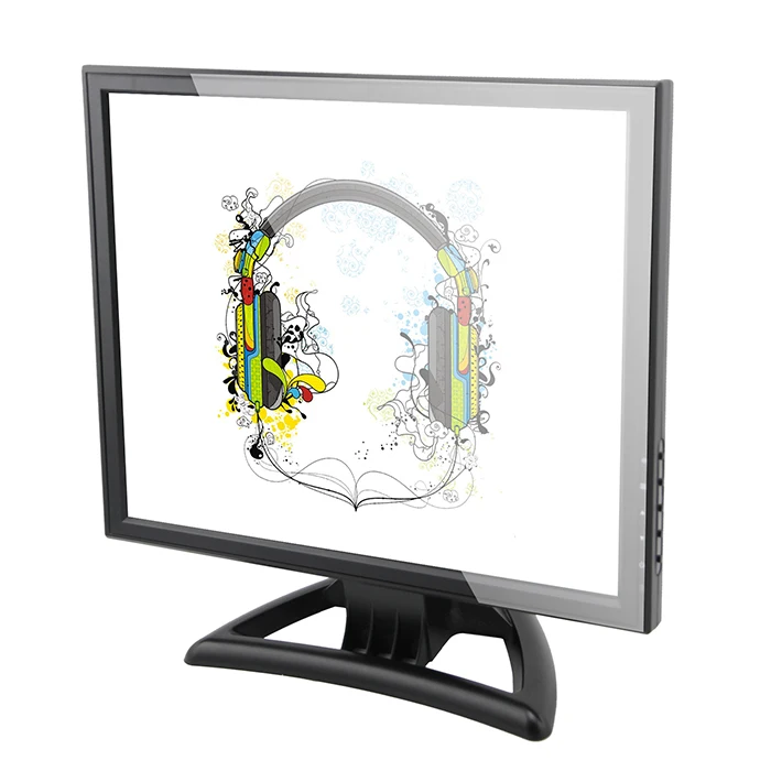 15 Inch 4 or 5 Wires Resistive touch Screen USB Monitor with VGA and Stable Stand