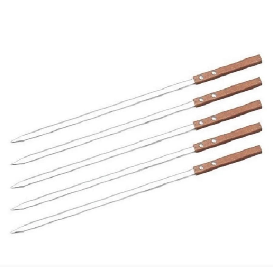 
The Best Bbq Barbecue Tool Stainless Steel Kabob Skewers for Home or Barbecue Shop and Camping Barbecue 