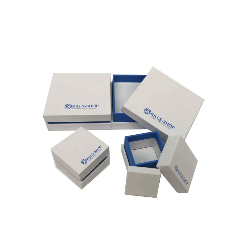 Empty wedding cardboard gift boxing luxury custom bridesmaid white paper jewelry gift box packaging with inserts