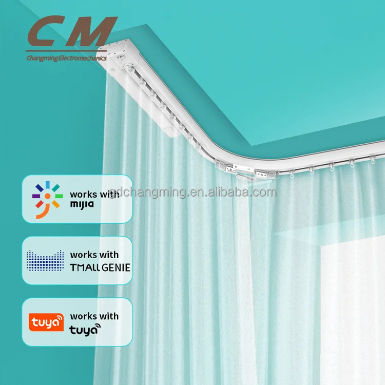 Smart Home Curtain Track WiFi Motorized Intelligent Rail Automatic Curtain Motor With Track