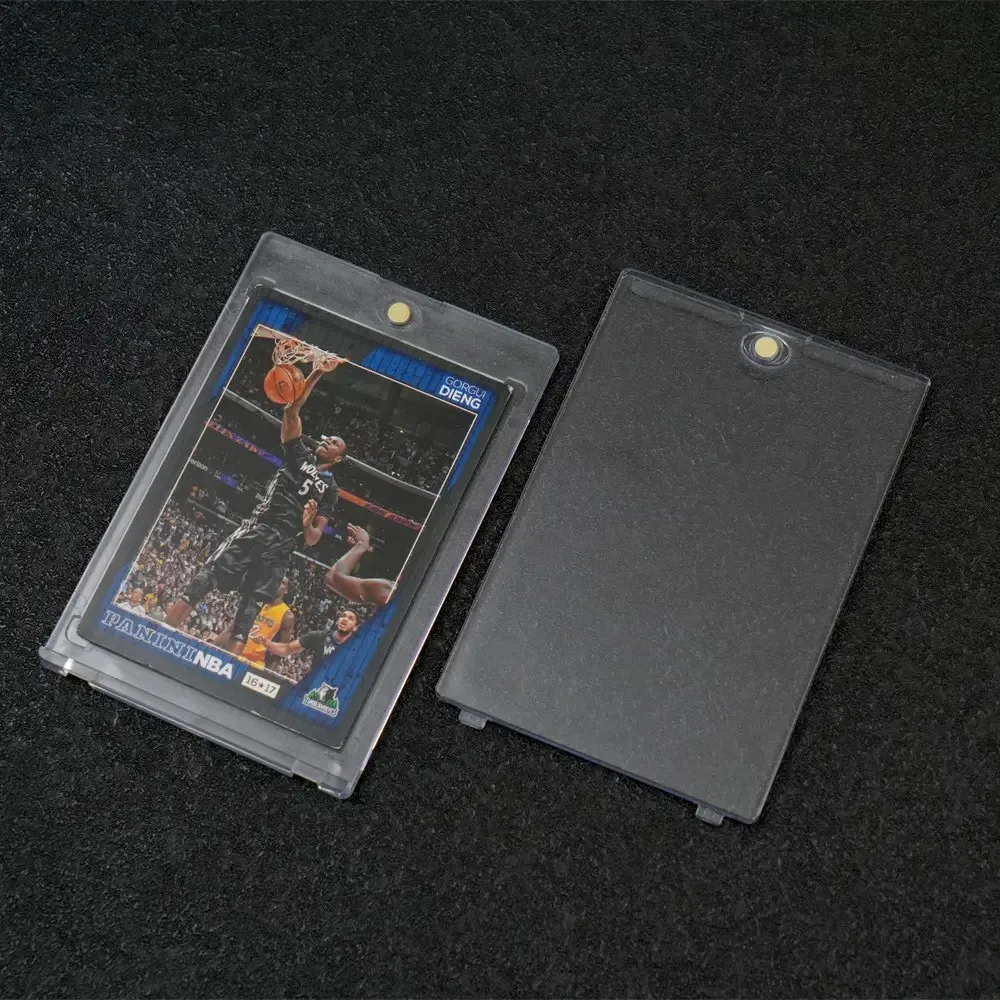 Clear Transparent Acrylic Hard Plastic 55PT One Touch Trading Card Magnetic Holder for Sports Tcg Cards Collectors Toploader