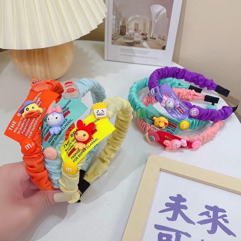 Cartoon KT Princess Headband Colorful Children Handmade Hairband Elastic Kids Hair Accessories Accesorios Para Cabello