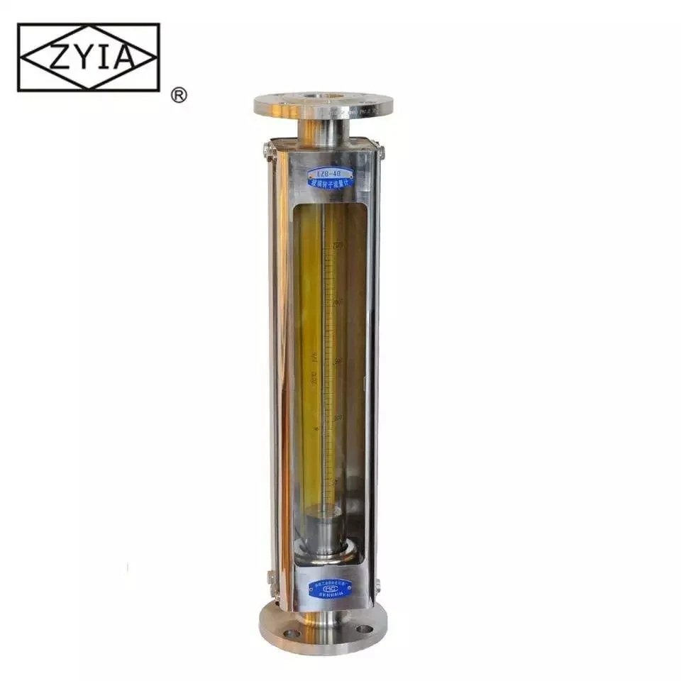 LZB-B series stainless steel flange type high temperature  glass tube rotameter  hot water flow meter