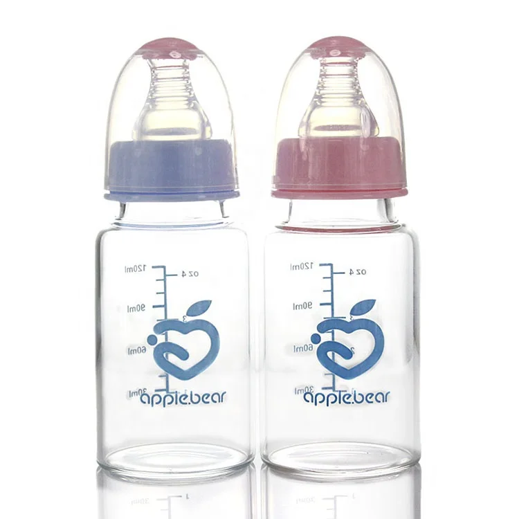 standard caliber Newborn anti-fall glass juice baby bottle wholesale 120 ml