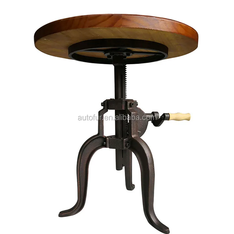 
Industrial Crank Coffee Table Heavy Duty Cast Iron 