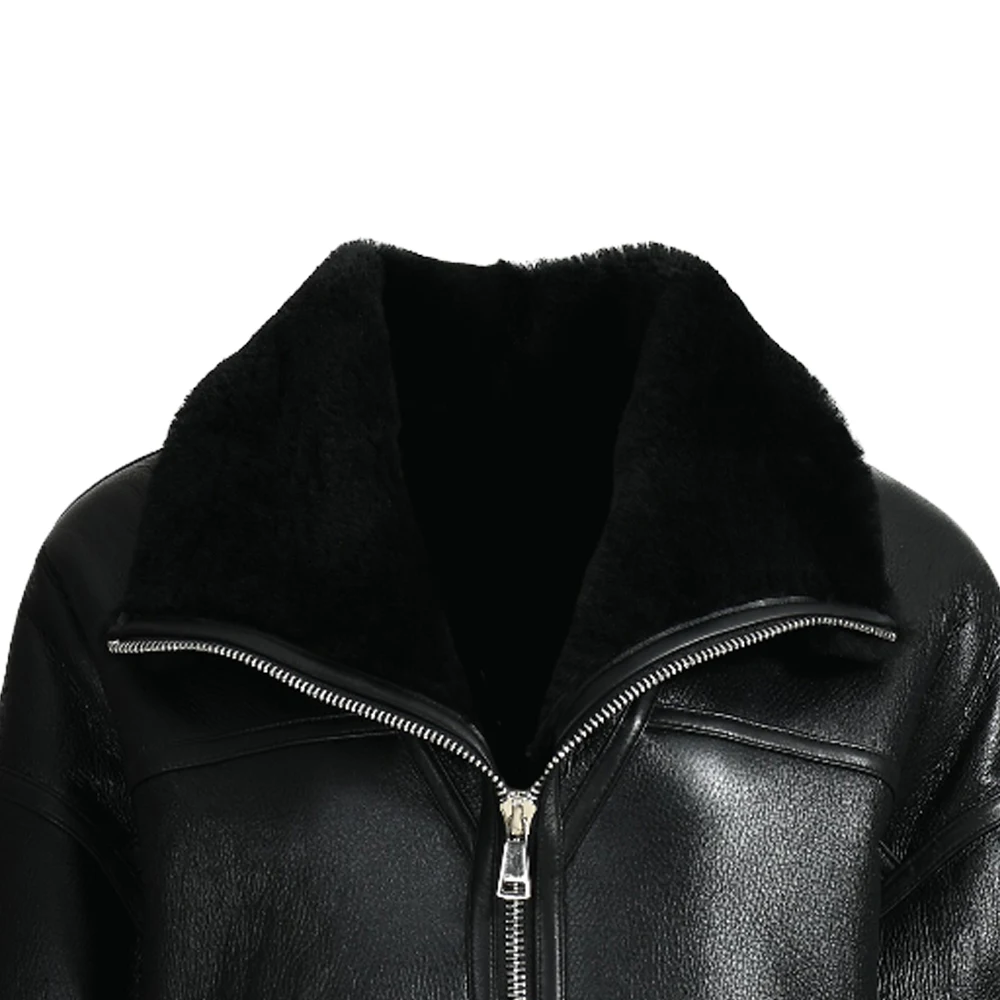 Winter Wholesale High Quality Warm Thick Real Fur Lining Smooth Zipper Design Custom Fashion Women Shearling Coats