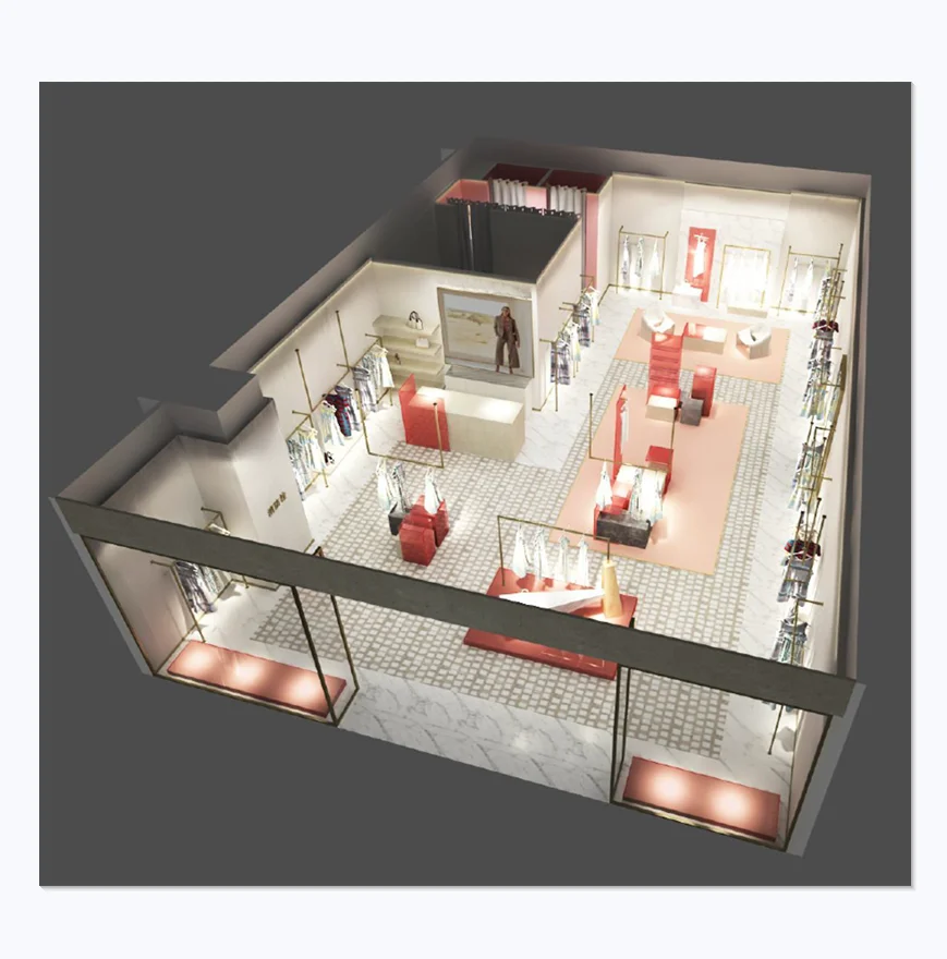 Brand clothing store fixture display rack design for shop fittings and display