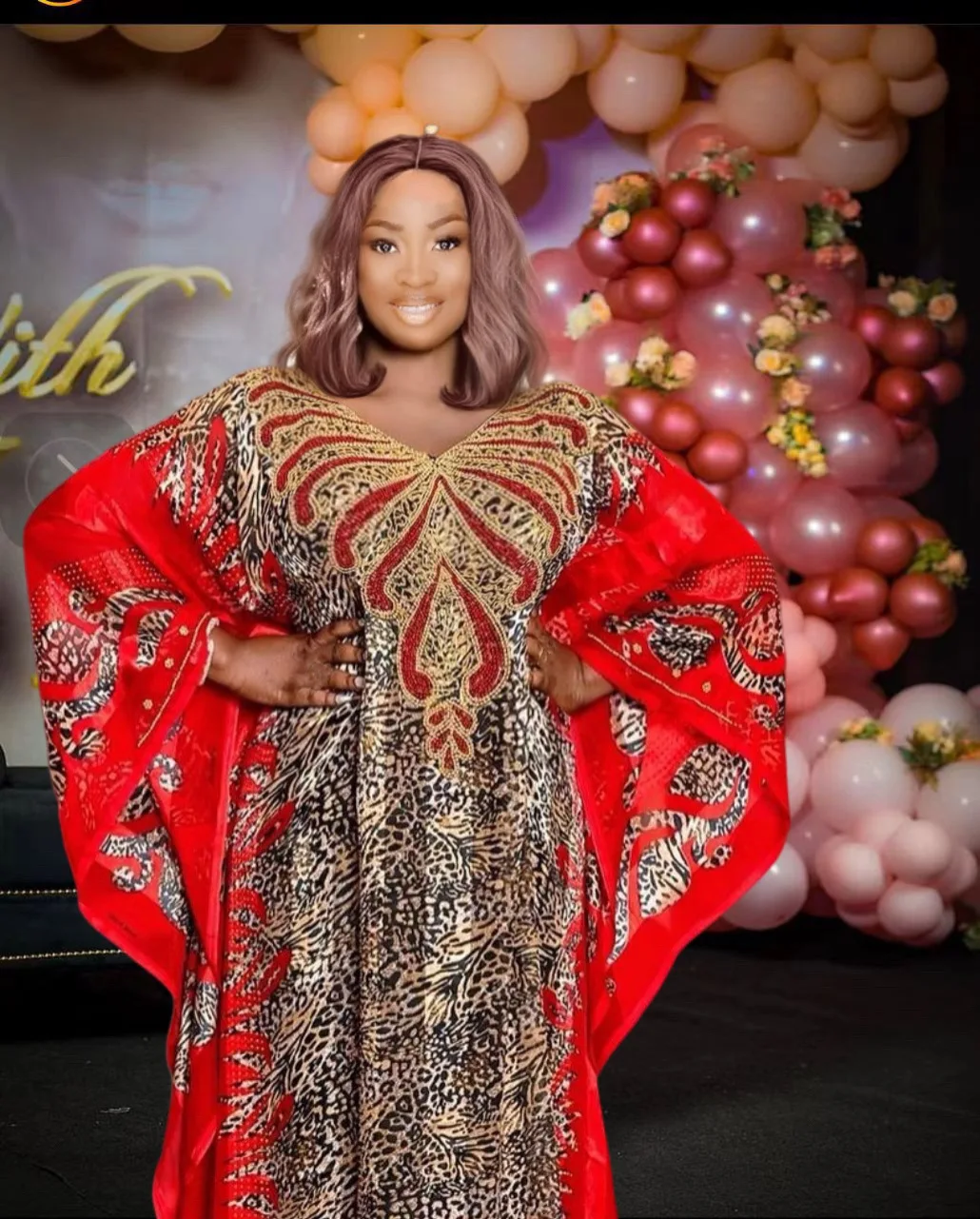 2023 Middle Eastern Muslim Dress For Women Gold Bead Embroidery Leopard Print Abaya Plus Size Dress