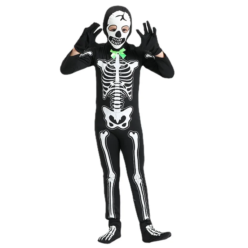 luminous skeleton costume Child Authentic Karate Kid Skeleton Suit Boys X-ray Skeleton Costume spooky halloween costumes