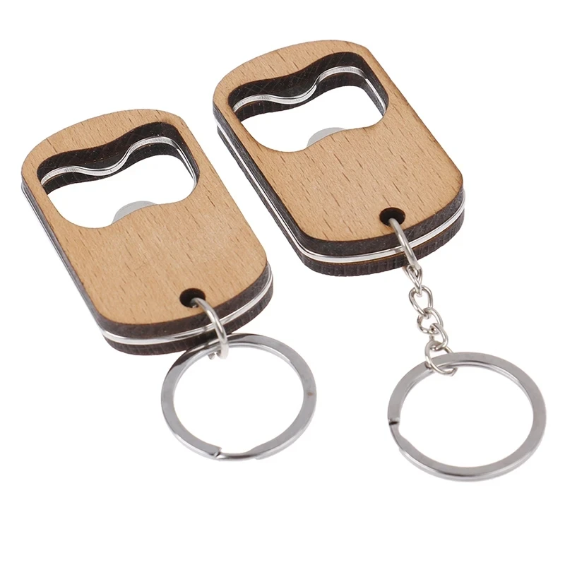 Custom Wooden Bottle Opener Key Chain Wood Keychain Beer Bottle Openers