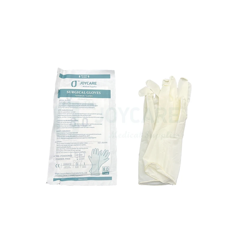 Medical Consumable High Quality Powder-free Pre-powdered Sterile Latex Surgical Gloves
