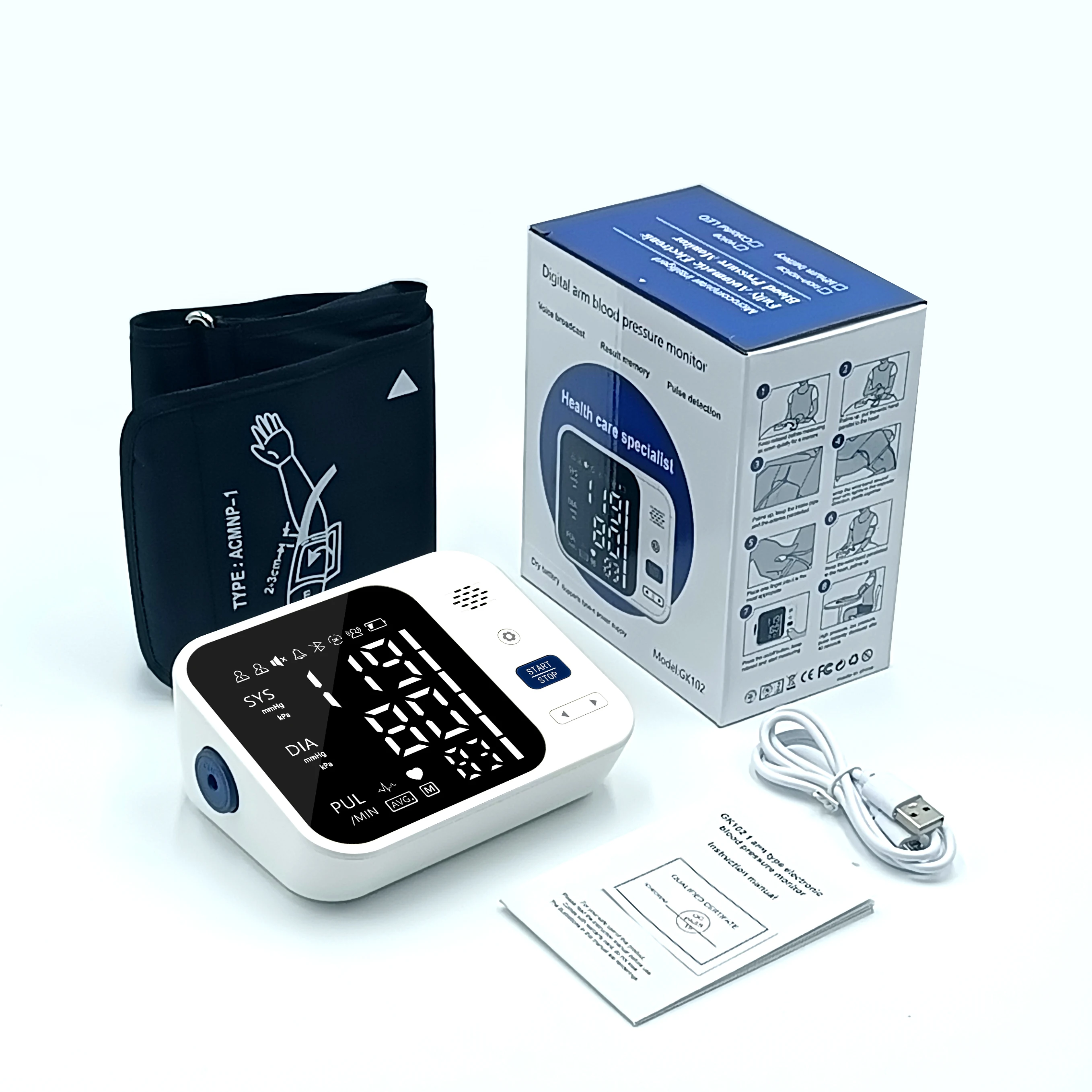 Large screen medical BP monitor digital tensiometer automatic bp monitor upper arm large screen sphygmomanometer Electronic
