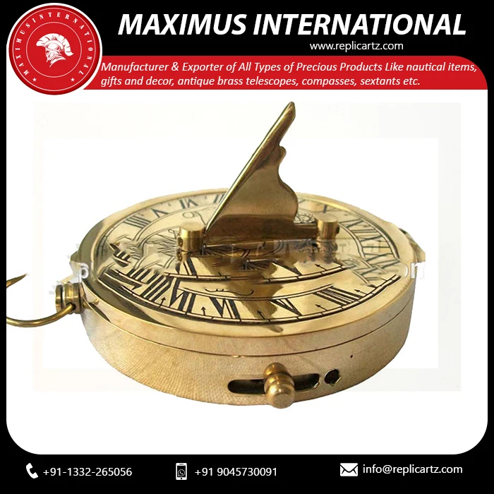 Best Antique Vintage Brass Sundial Compass for Camping Hiking Travelling Birthday Gift Graduation Gift for Your Loved Ones