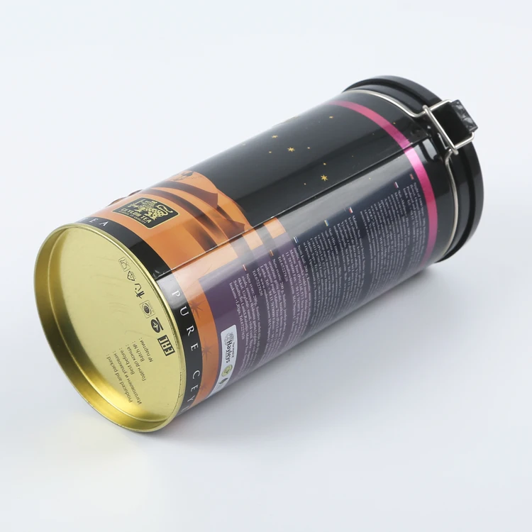 Custom Tin box with hinging tea packaging tin box Vintage carved coffee cans