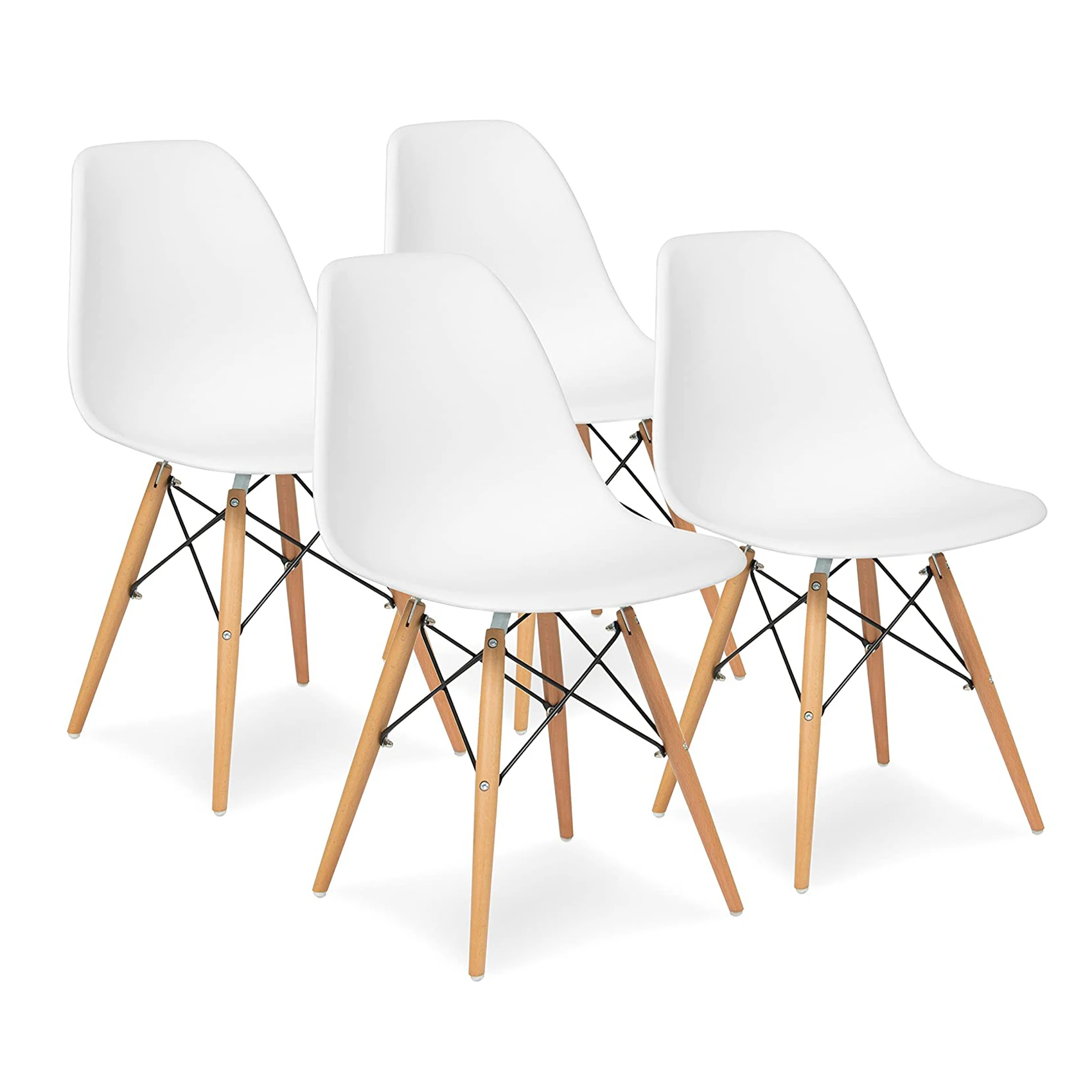 
Modern Comfortable Designer Furniture wooden legs PP Shell seat Plastic Dinning Dining Chair with beech wood legs for home 