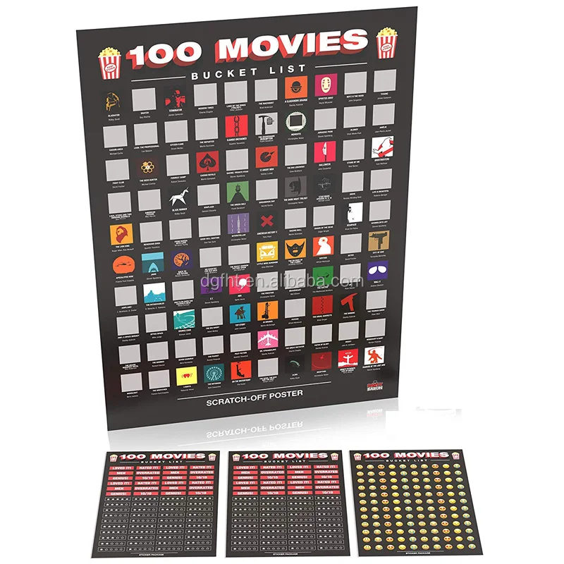 Factory Custom 2020 Scratch Off Bucket List Poster horror outer flower car pc star resin Sexy penis or pussy scratch label