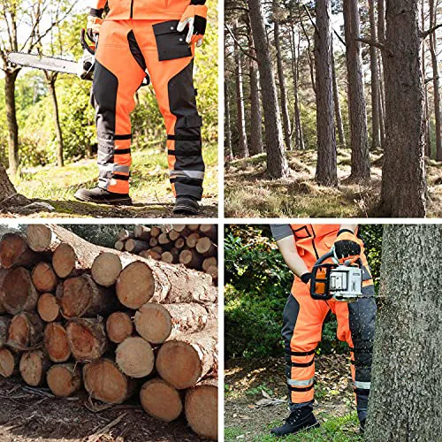 Gujia Lightweight Protective Adjustable Chainsaw Chaps Forest Apron Style Orange Leg Protection Safety  Wrap Chainsaw Pants