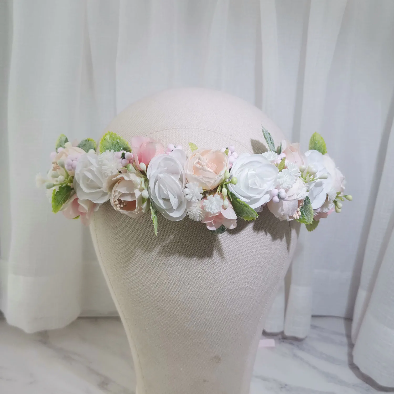 Wedding Tiaras Bride Tiara Artificial Flower Headband And Crowns Hair Accessories Flower Girls Flower Crown Headdress Hairband