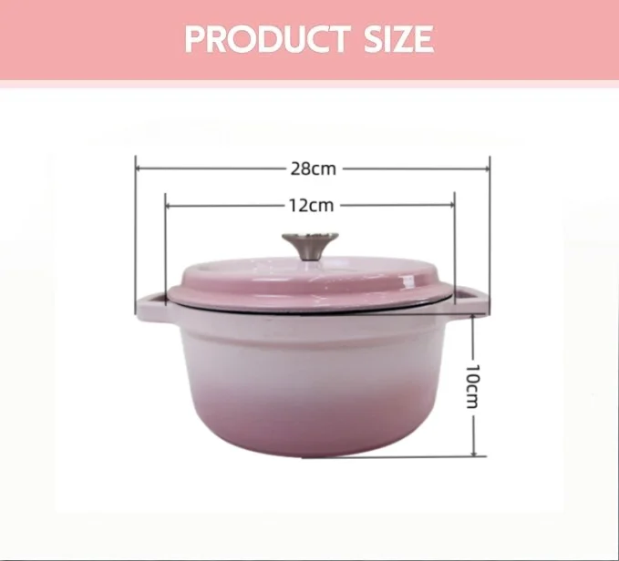 Newest Product Home Kitchen Cooking Pot Round Casserole Non Stick Enameled Dutch Oven Pot with Lid