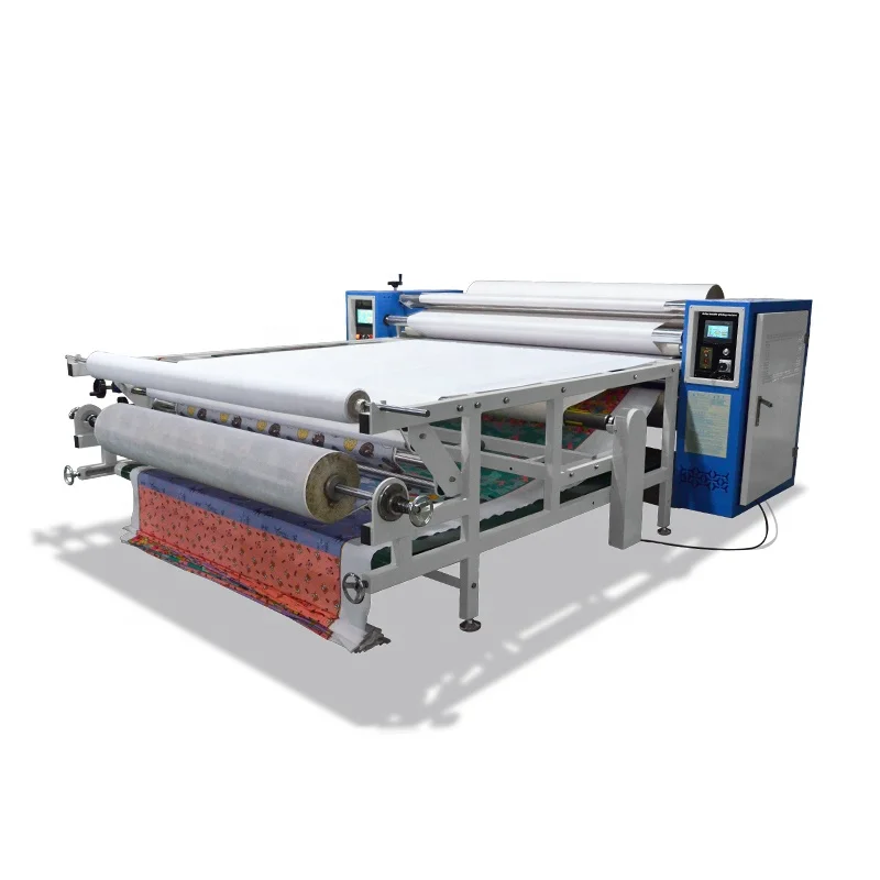 High speed sublimation roll to piece textile polyester jersey cylinder wide 66inch oil drum heating heat press calender machine