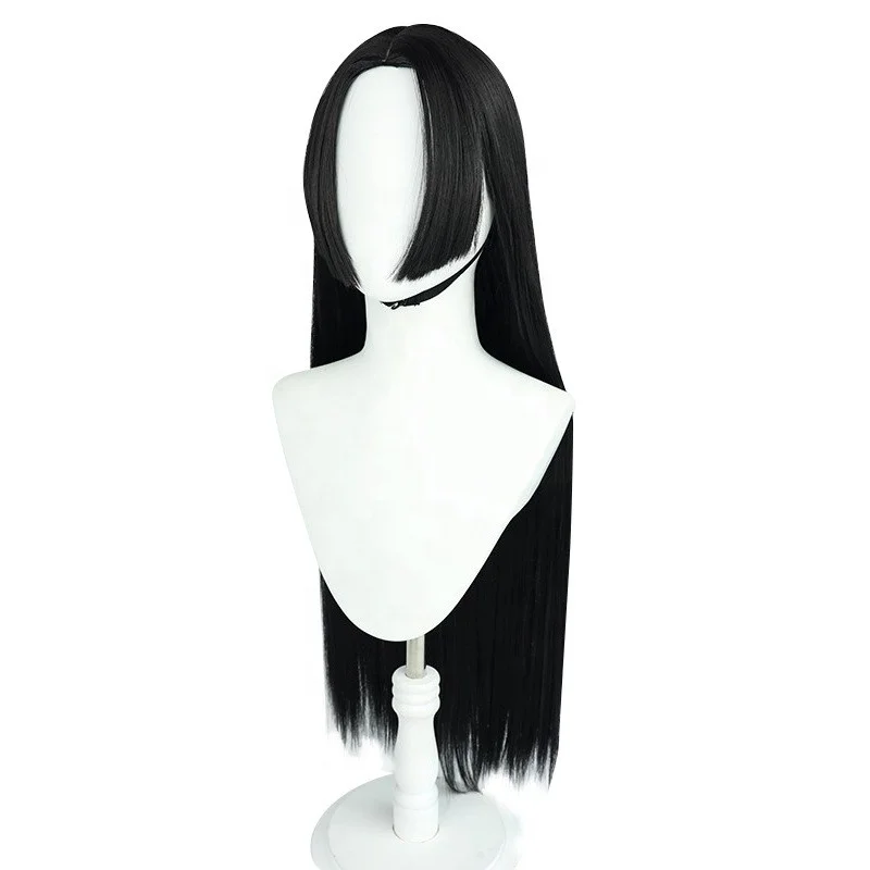 Wholesale Boa Hancock Wig 90cm Long Black Straight Synthetic Anime Heat Resistant One Piece Cosplay Wig Without Bangs
