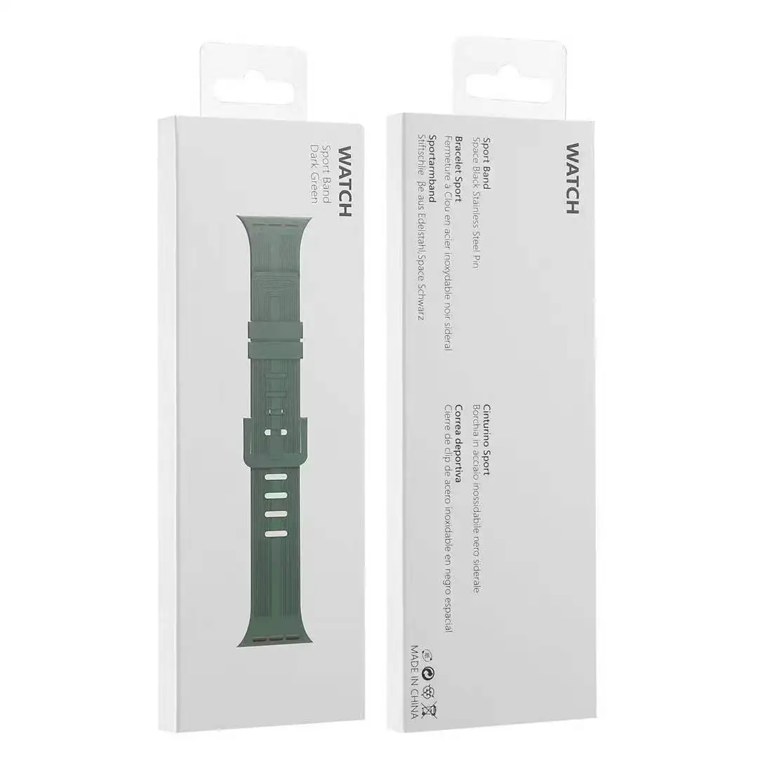 Watch Band Custom Logo Silicone Soft Wide Strap Solid Color 6 5 42mm 45mm for Iwatch Sport OEM ODM Custom Designs 1pcs/opp Bag