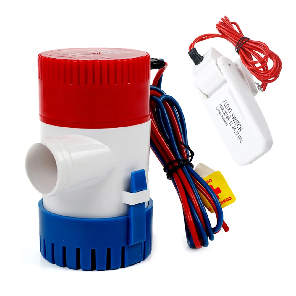 12V/24V Electric Marine Submersible Bilge Sump Water Pump With Switch For Boat Automatic Control Switch Combination Set
