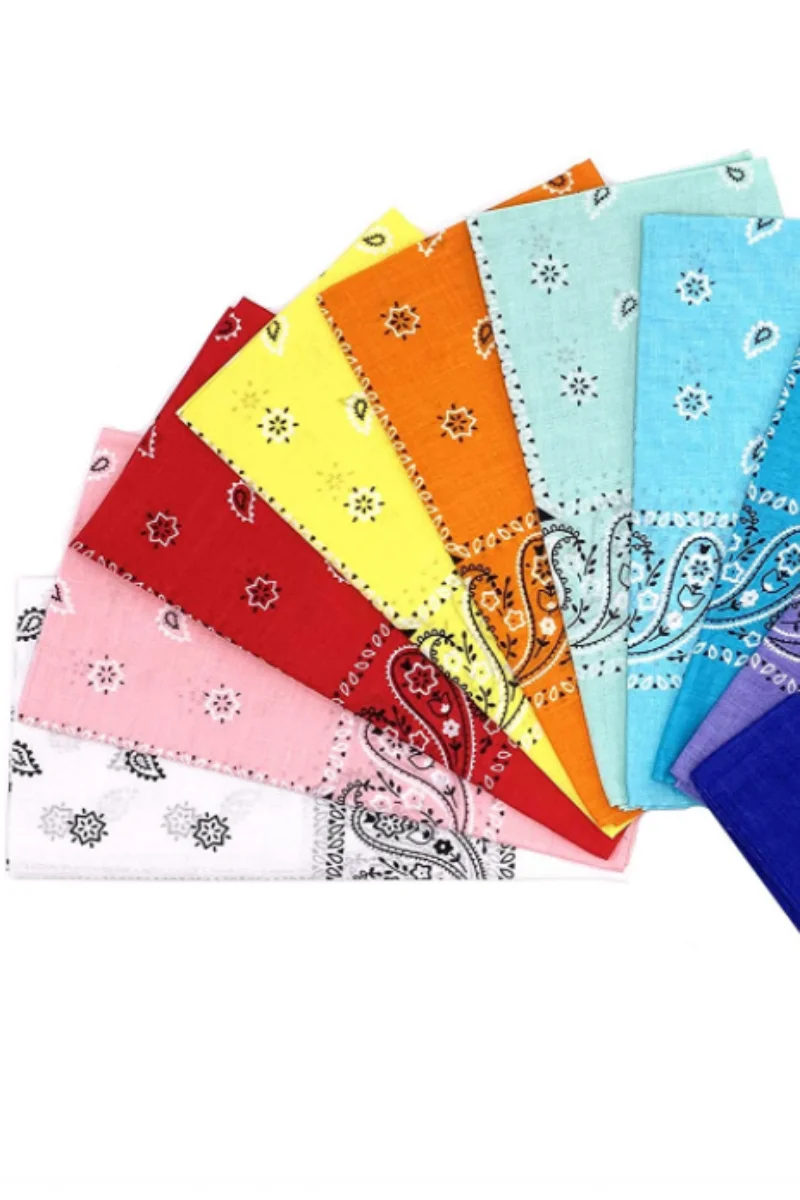 Solid color printed bandana wholesale organic cotton bandana custom cotton bandana for classic paisley