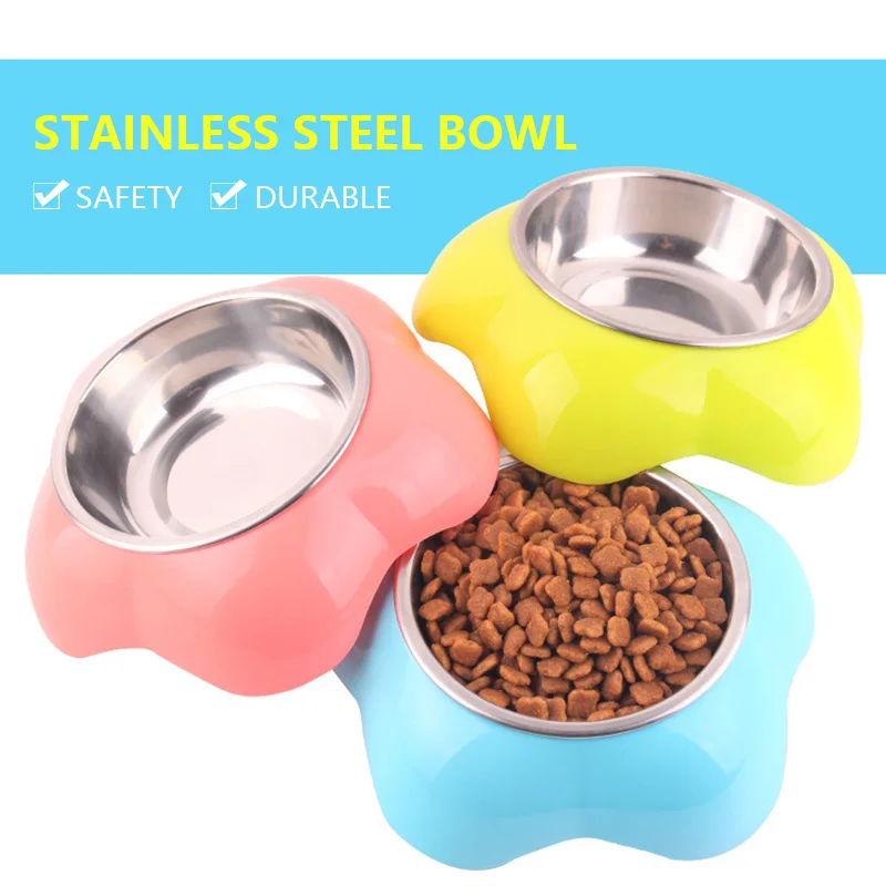 Stainless Cat Bowls Pet Steel Bowl Set Food Water Bowl for Dogs and Cats Anti-skid Cats Supplies