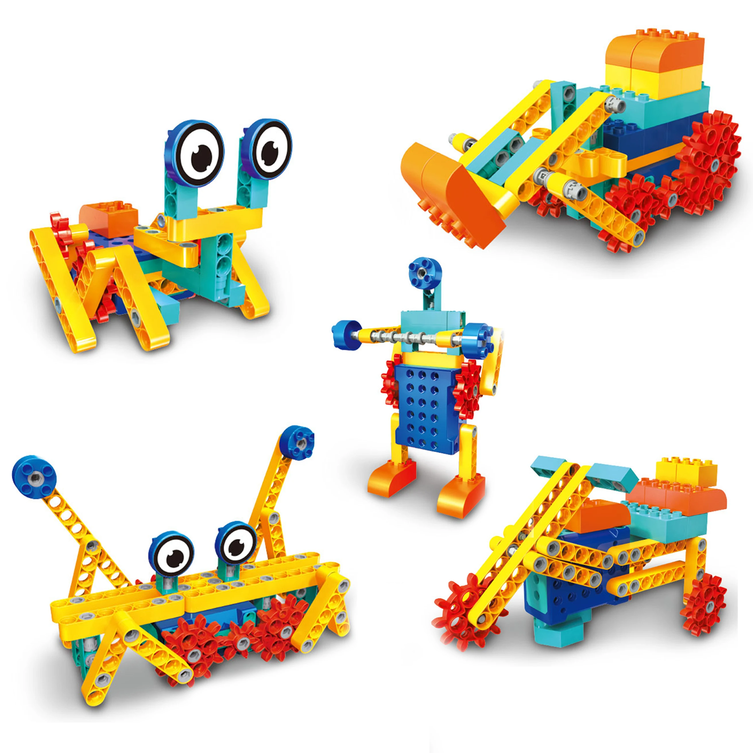2024 Kids New Educational Diy Gear Building Block Toys 180PCS STEAM Scientific Electric Mechanical Blocks Set