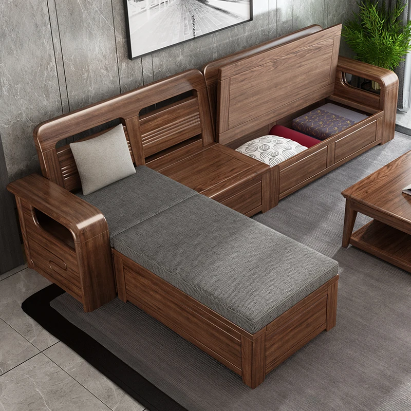 XINSHIYI Chinese Traditional Solid Wood High Density Foam Living Room Furniture Set