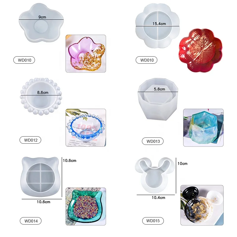 Petal Shaped Candy Dish Storage Plate Silicon Resin Mold for Making Resin Storage Plate