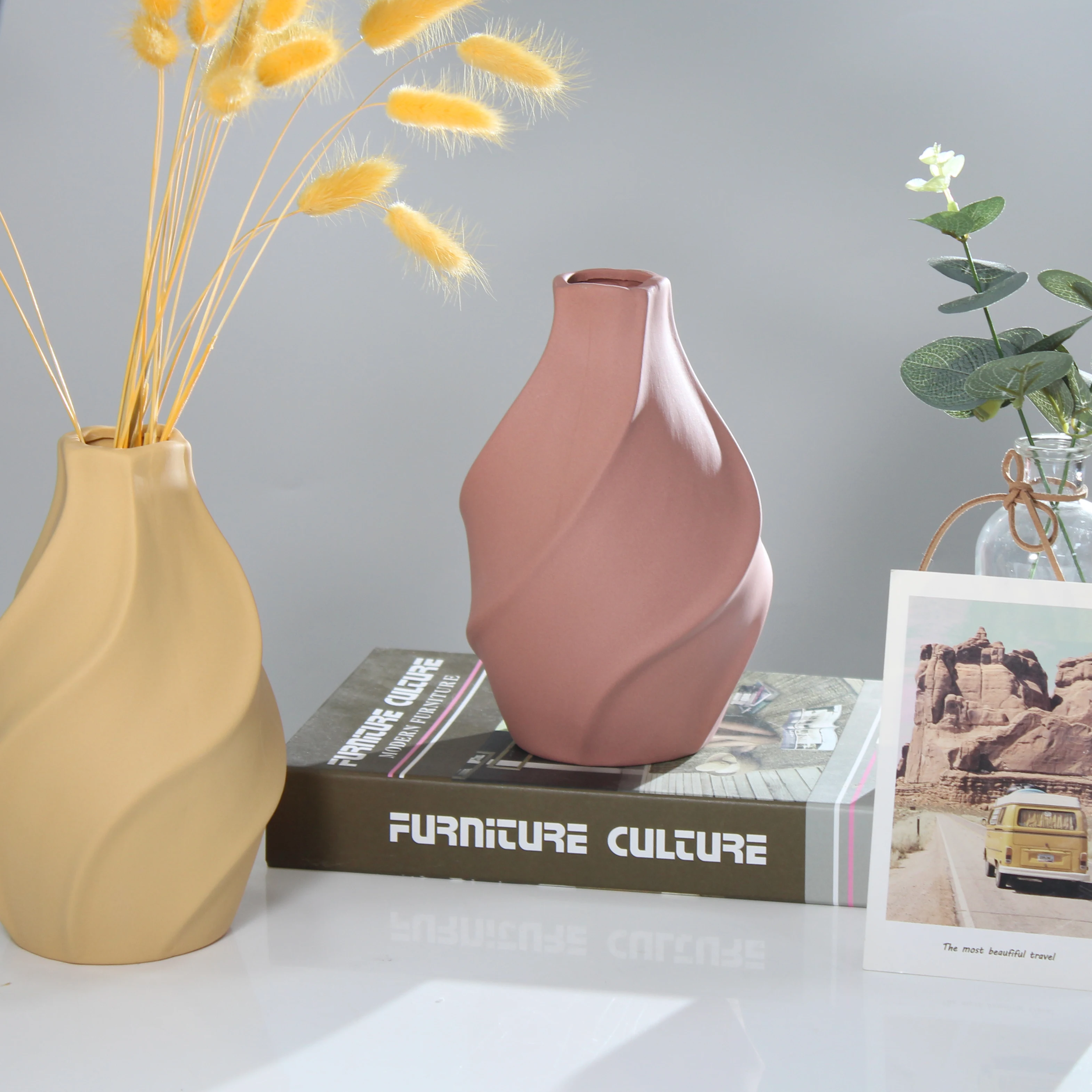 YBH Vintage Europe Set Garden Wedding Home Decor Candlesticks Candle Holder Flower Vase